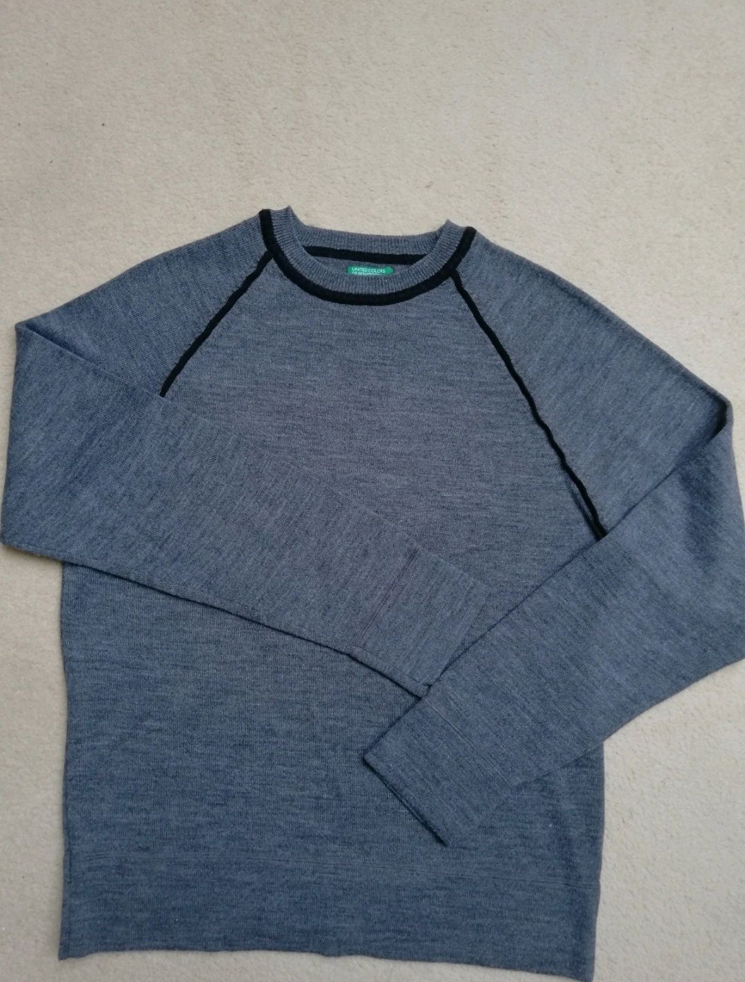 Sweter męski, szary, United Colors of Benetton