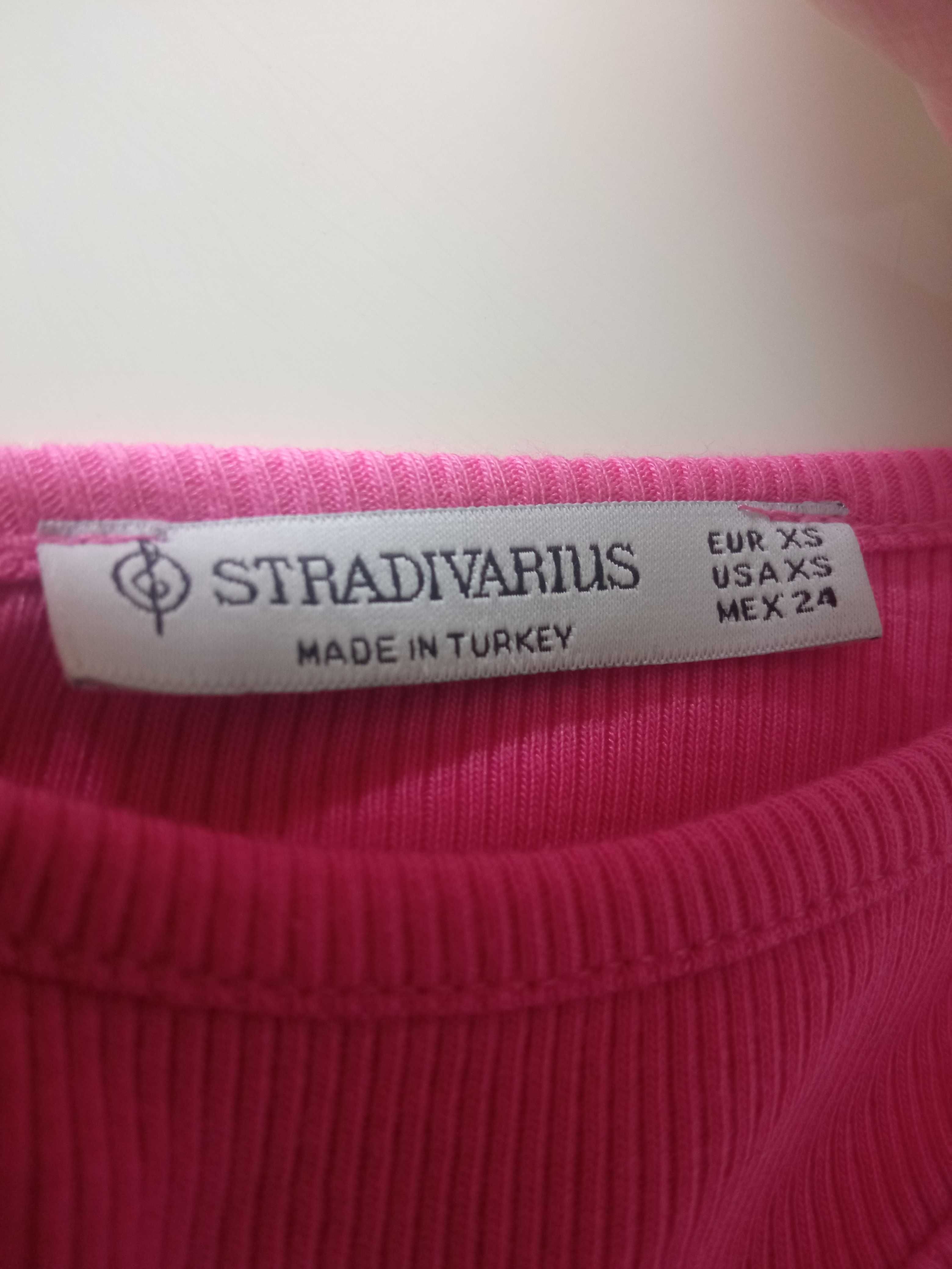 Stradivarius różowa koszulka damska crop top r XS