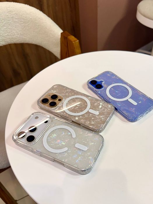 Чохол мармур iPhone 17 Pro Max чехол прозорий MagSafe айфон про макс