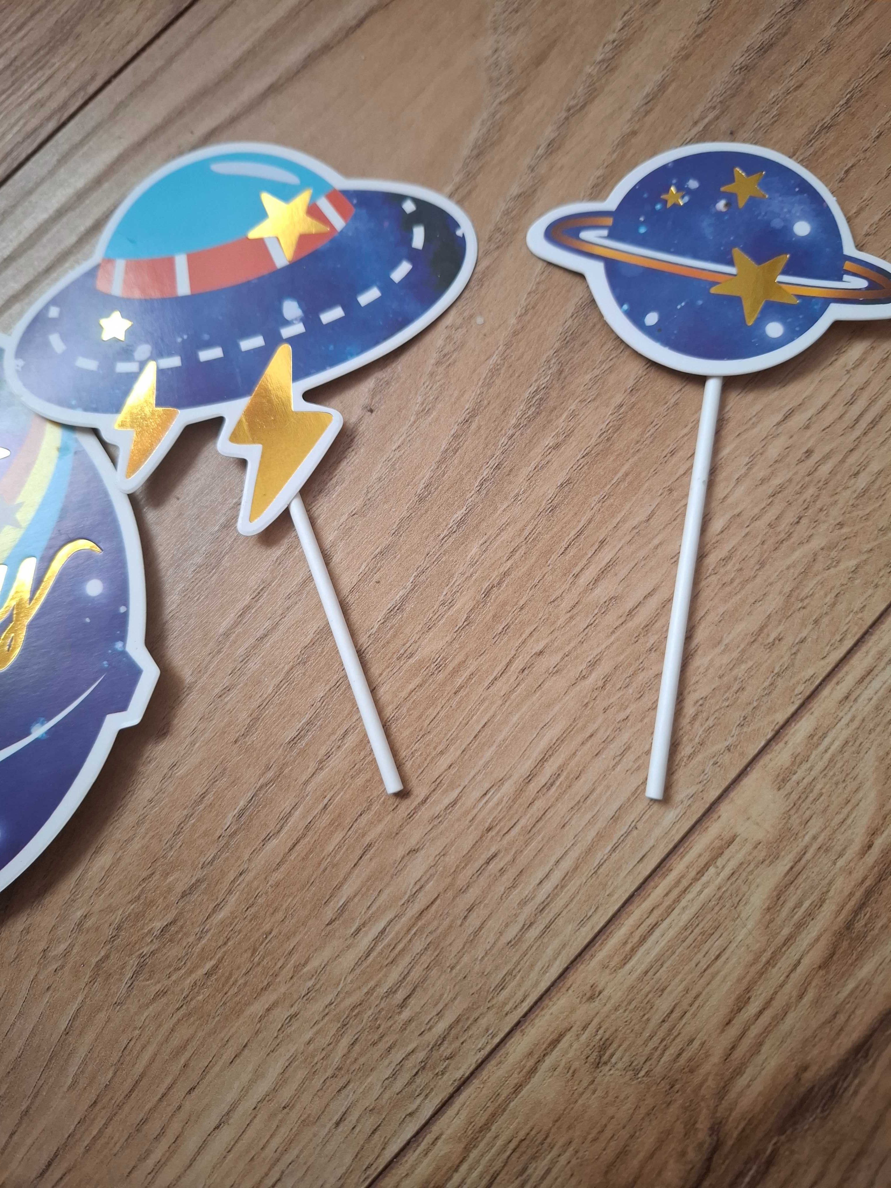 Topper na tort,kosmos,planety,zestaw