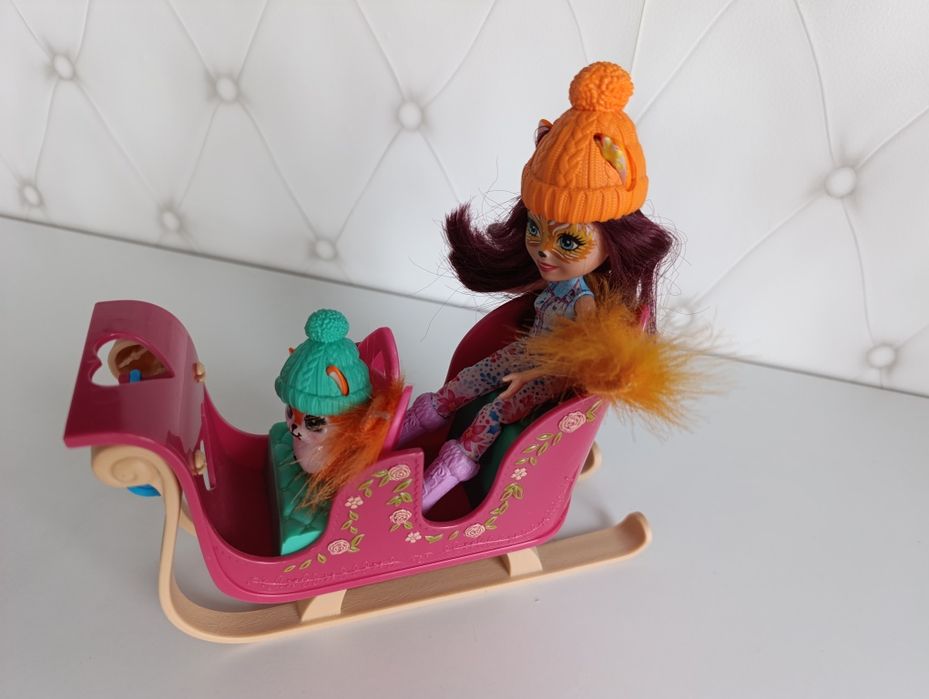 Enchantimals, zimowe sanie - Lalka i lisek