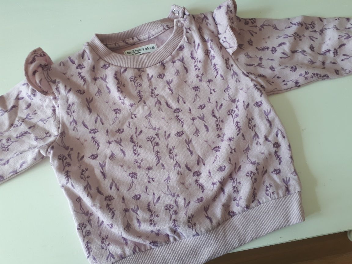 Liliowa bluza niemowlęca nowa 80