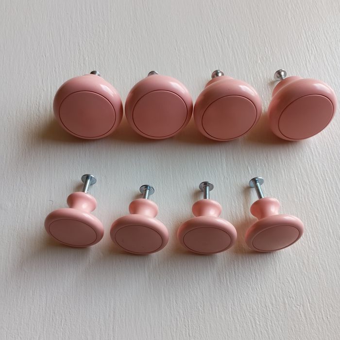 gałki/ uchwyty meblowe różowe - 2 wielkości.