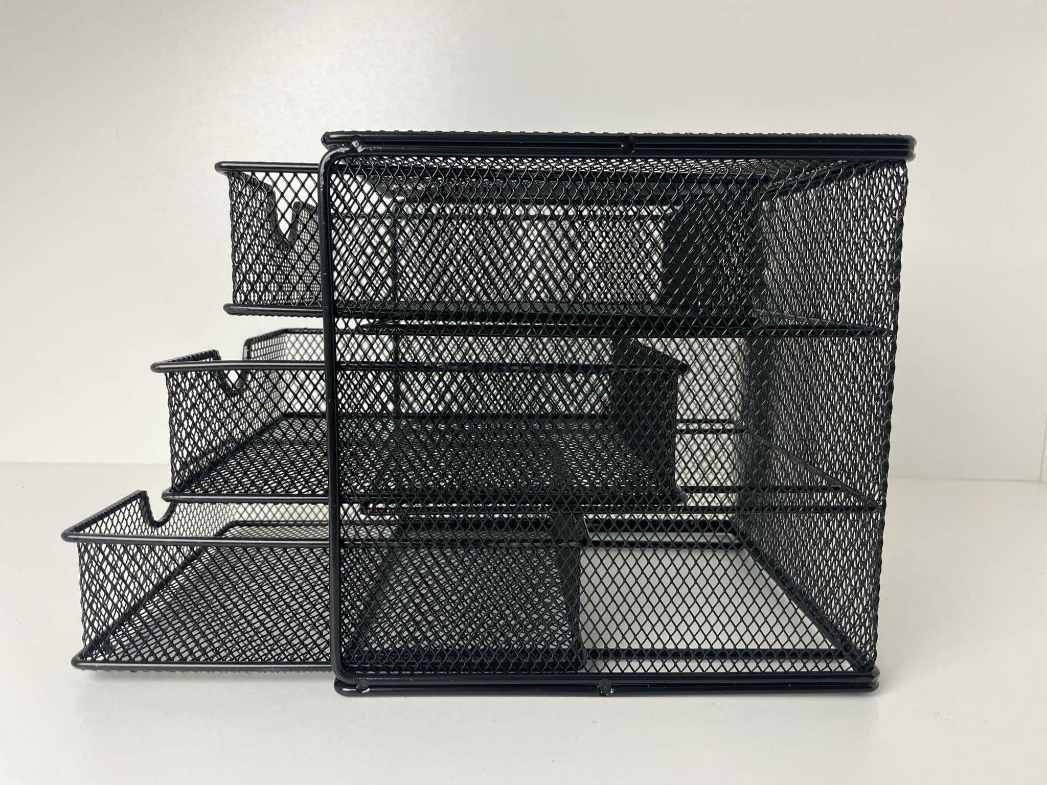 Metalowy organizer 3 szuflady 17x17x16 cm na biurko