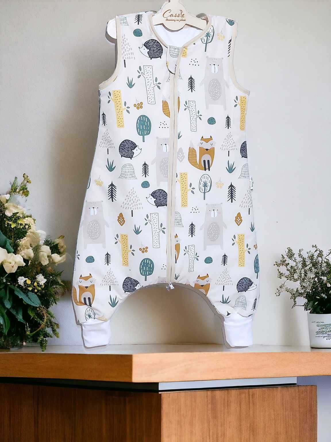 Śpiworek z nogawkami standard 1 tog rozmiar 110 (4-5 lat) wzór -Lisek