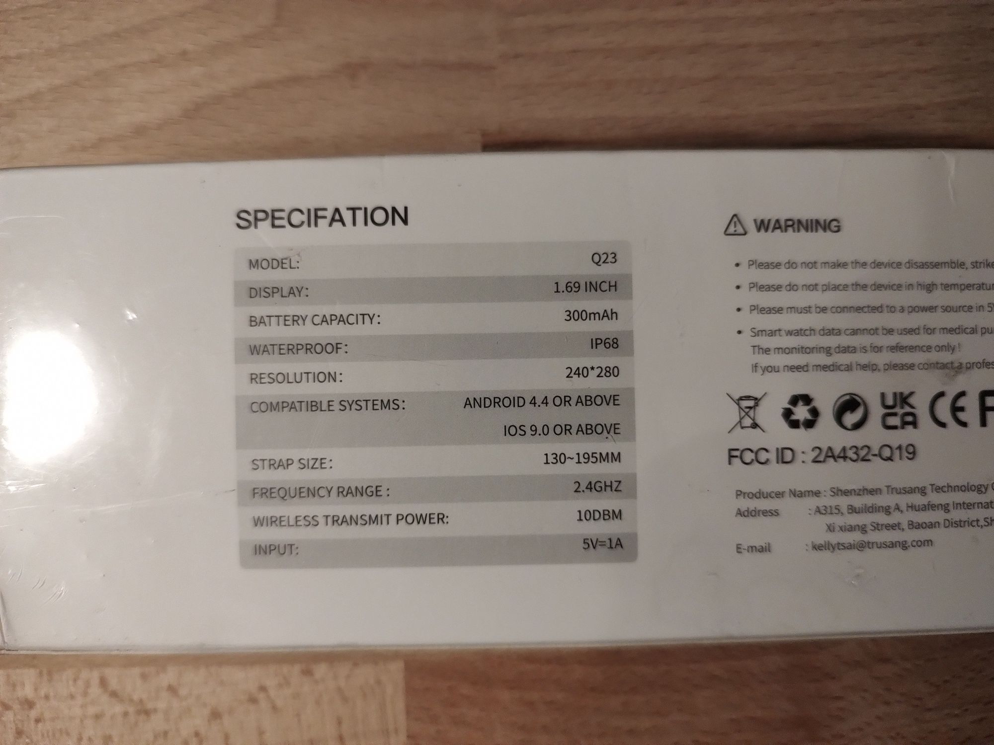 Smartwatch Jugeman damski model:Q23