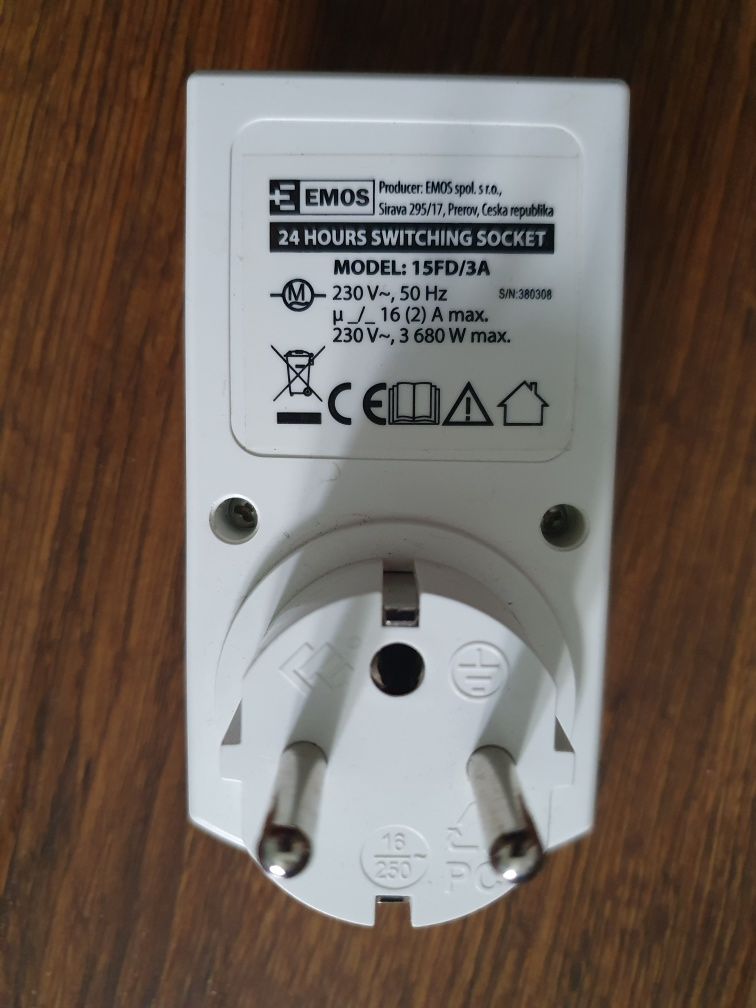 Programator czasowy zegar z wyłącznikiem EMOS 15FD/3A