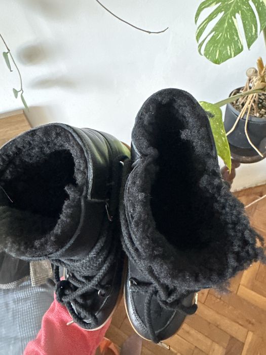 Nowe czarne sniegowce skora futro a’la isabel marant