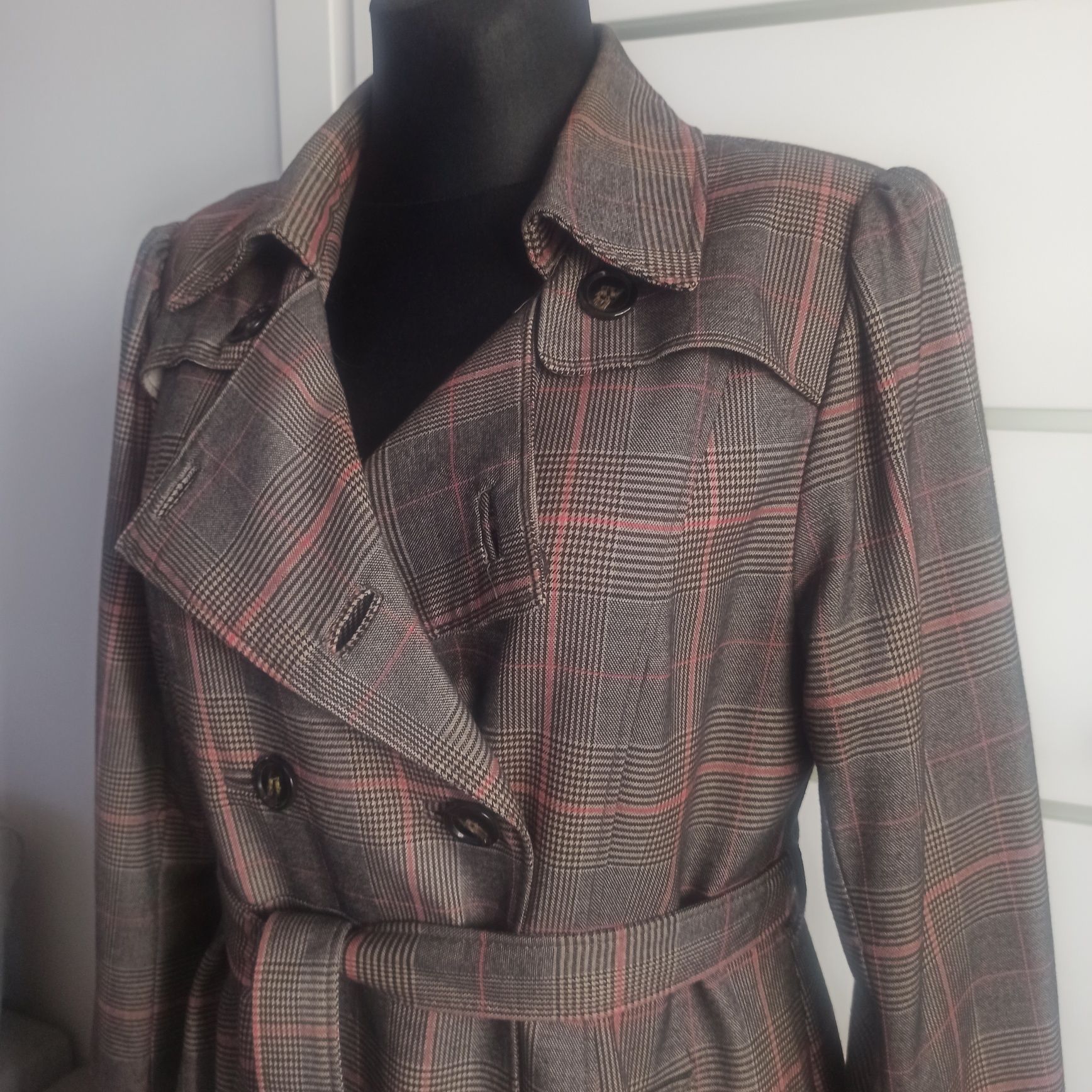 Płaszcz H&M w kratkę prochowiec rozmiar 46