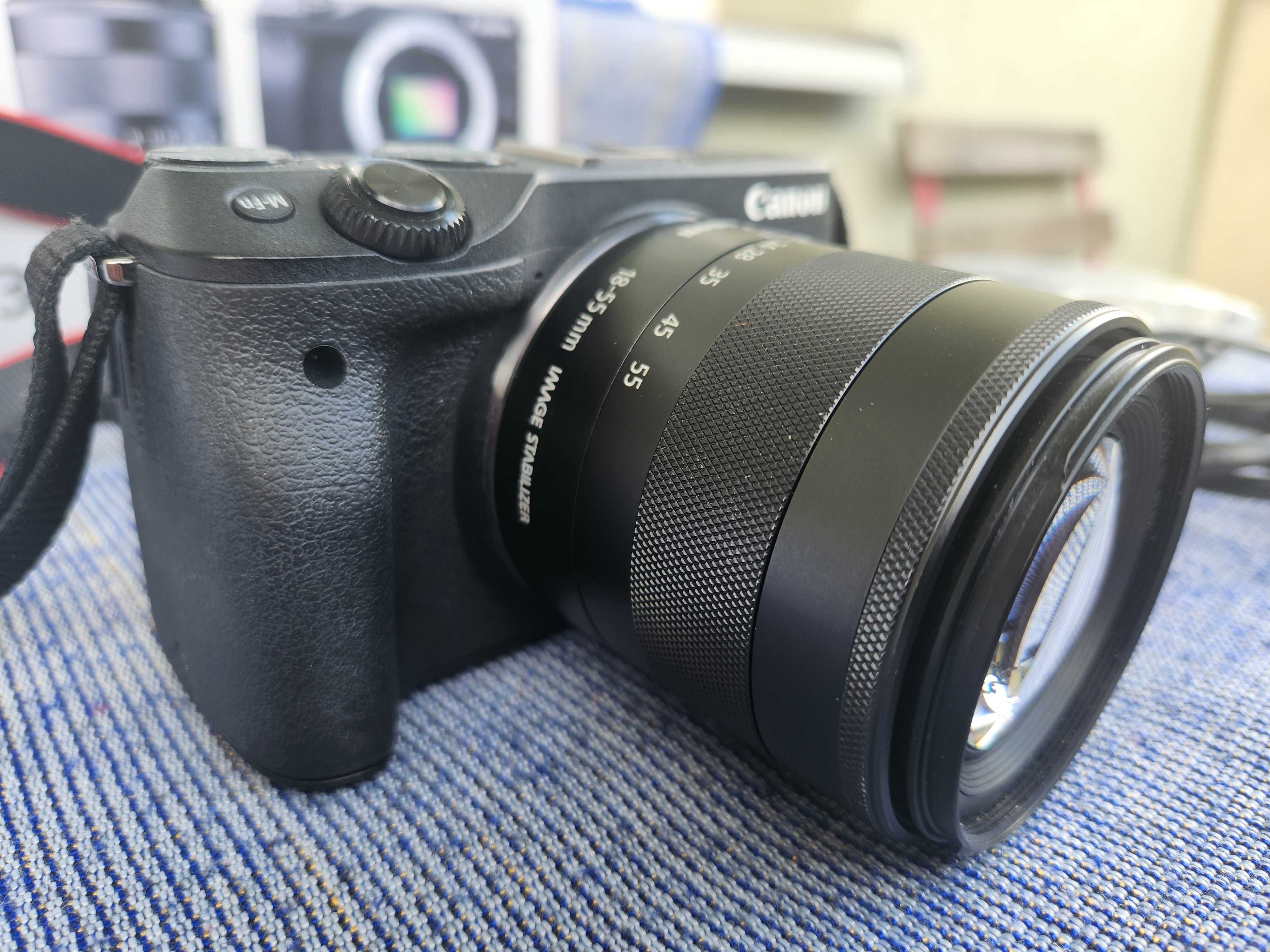 Canon EOS M3 + obiektyw 18-55mm IS STM, stan bardzo dobry, komplet