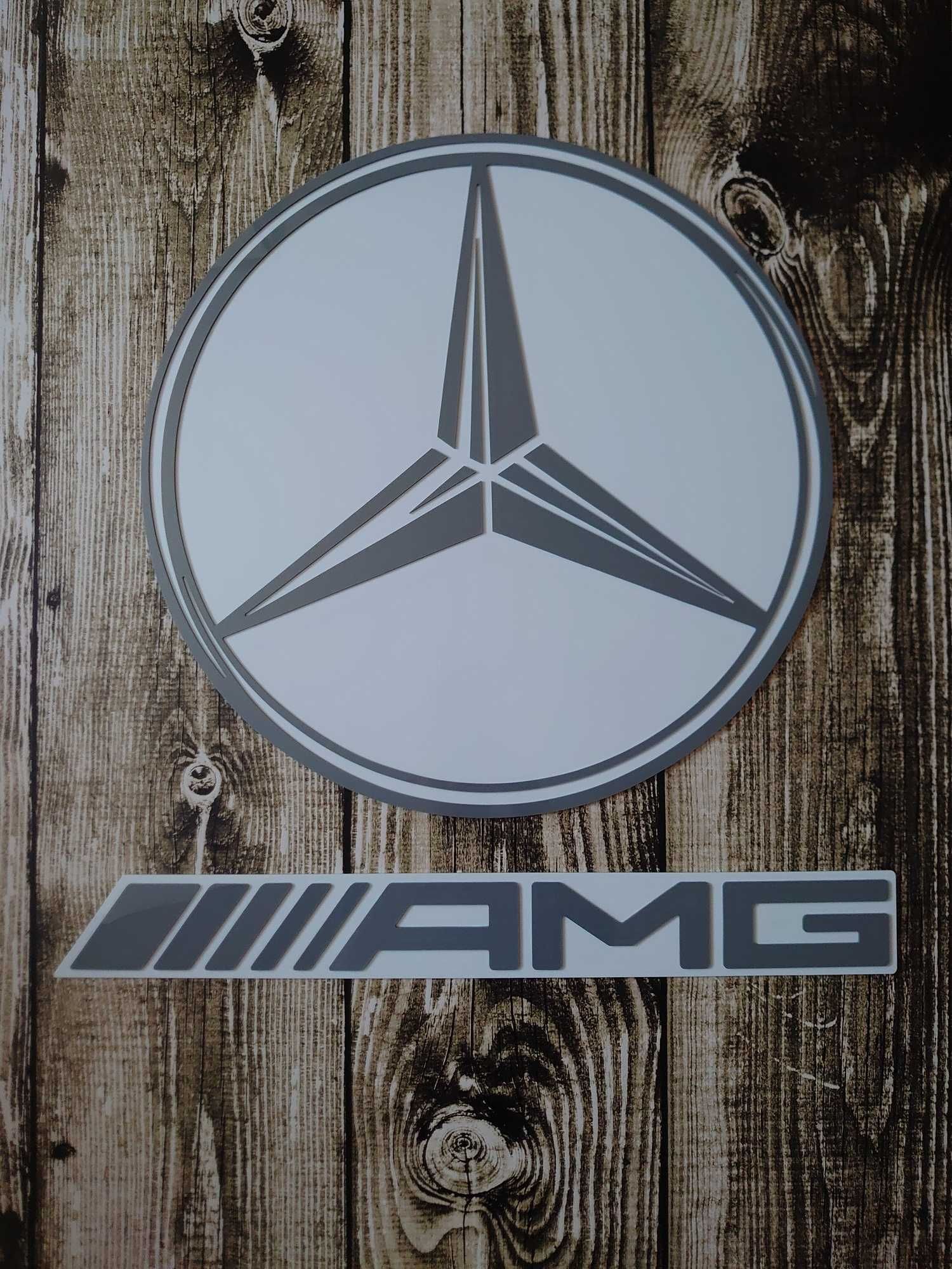 Logo Mercedes na ścianę do domu garażu prezent dla męża chłopaka