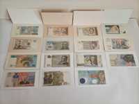 Komplet 15 banknotów kolekcjonerskich