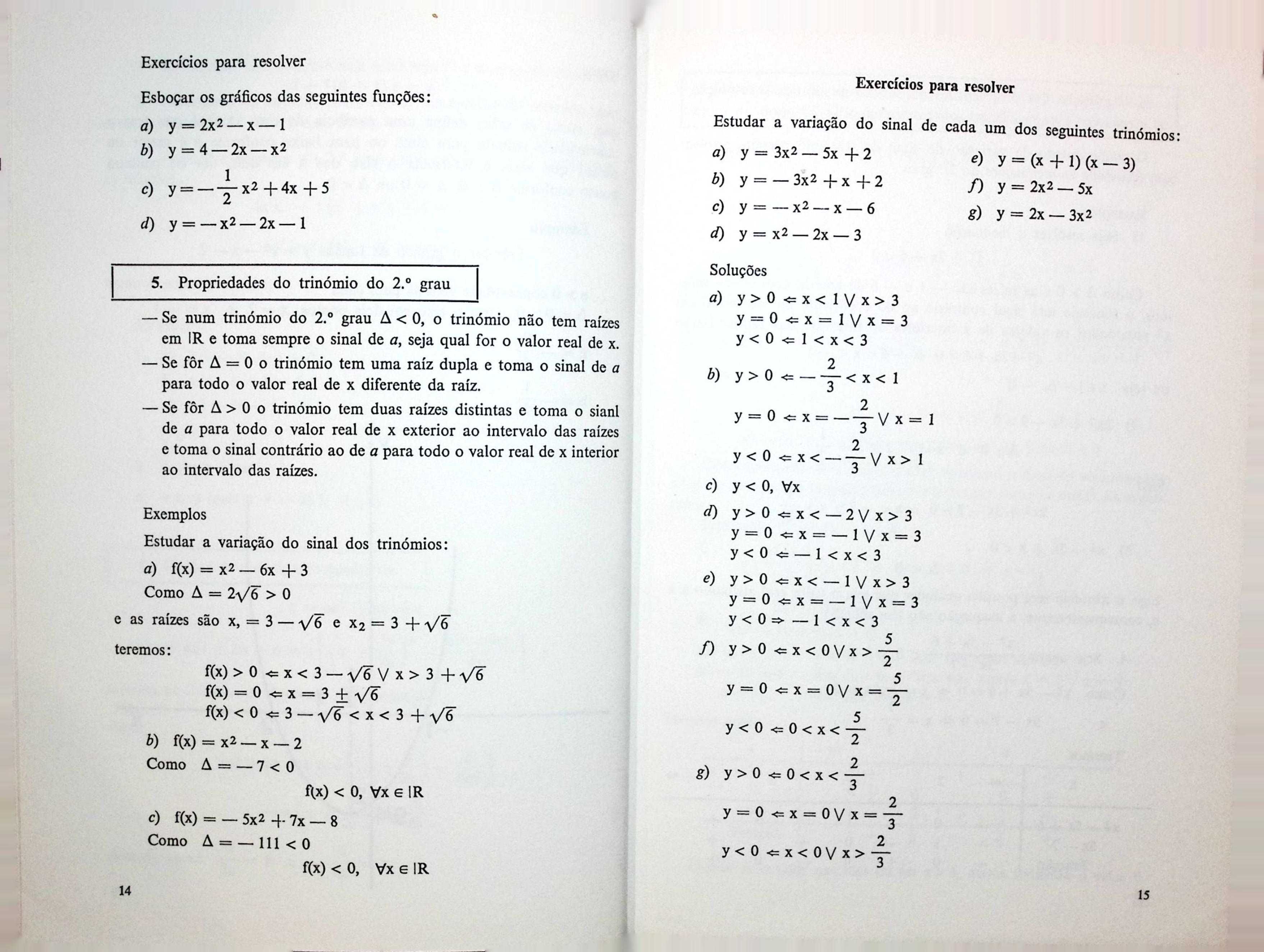 Exercícios de Matemática