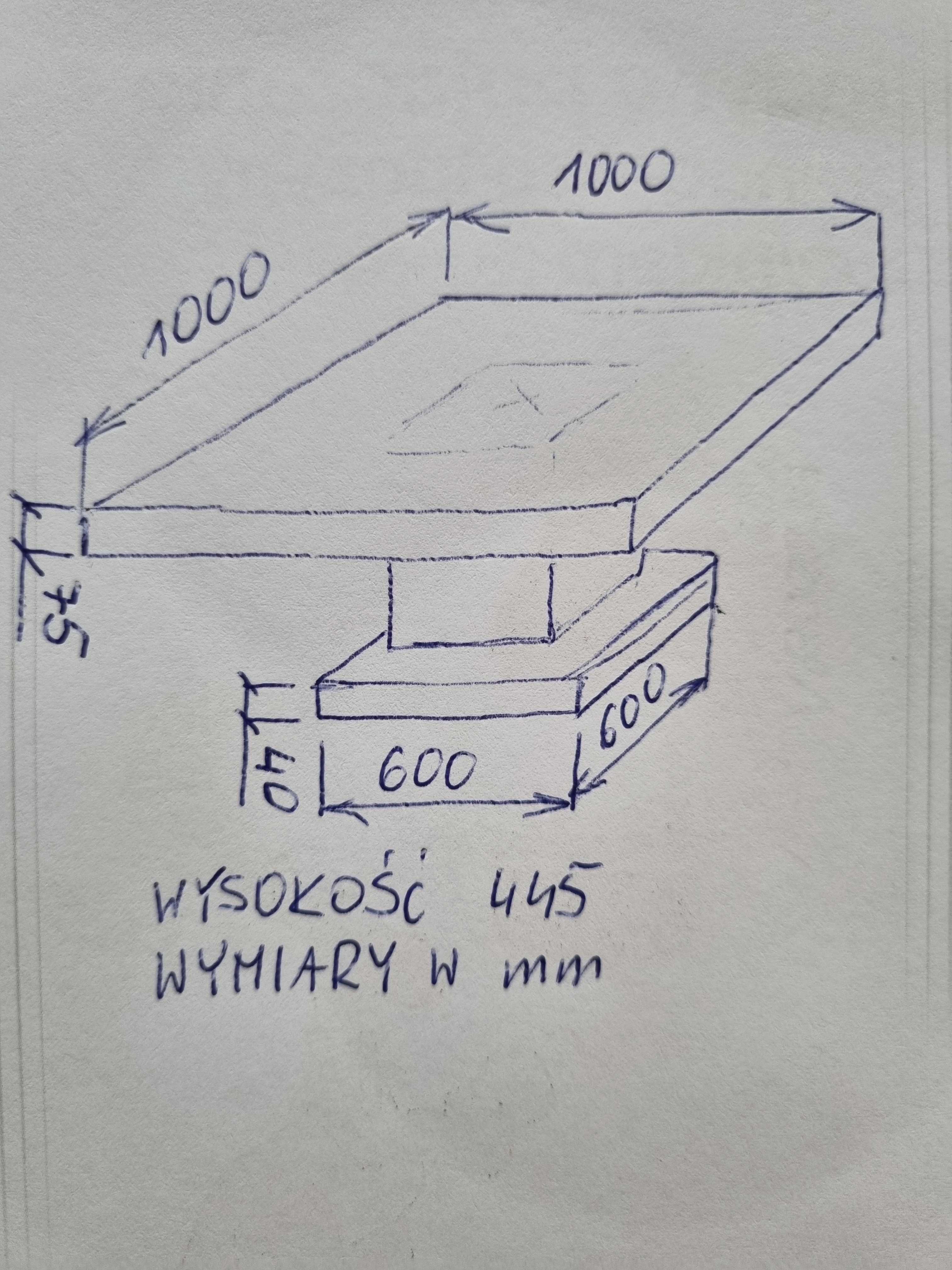 Ława, stolik kawowy biały lakierowany 1000x1000x450