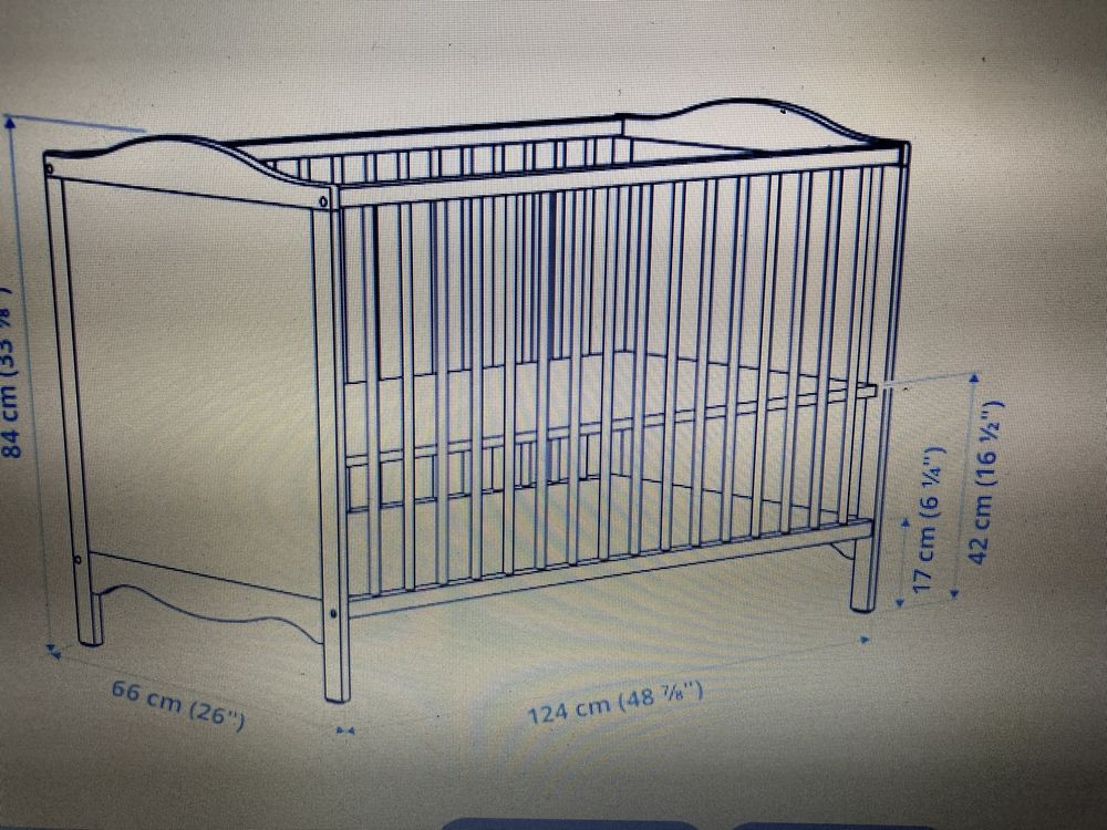 Łóżeczko dla niemowląt Ikea Sundvik z materacem