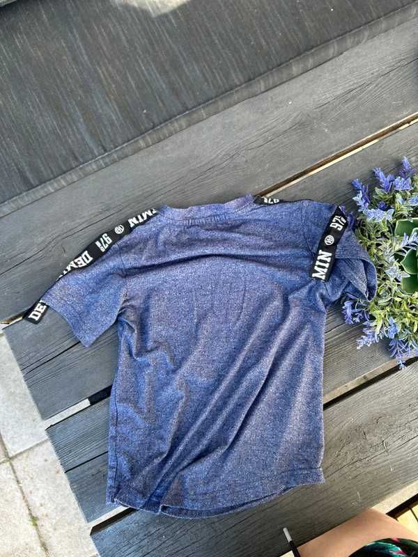 stylowy T-shirt z modnymi srebrnymi napisami 3D rozmiar  104