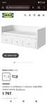Łozko rozkładane Hemnes Ikea z 3 szufladami