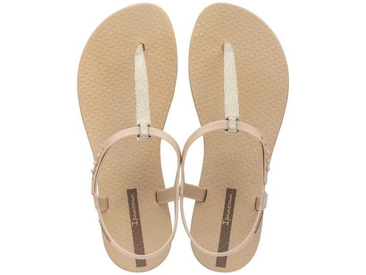 Ipanema Sandal Class japonki damskie lekkie beżowe ze złotym r. 37-42