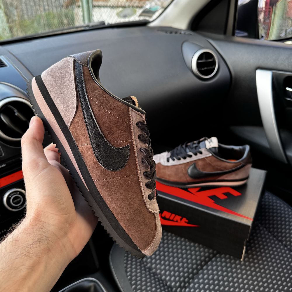 Жіночі кросівки найк кортез коричневі замша Nike Cortez Brown 36-41