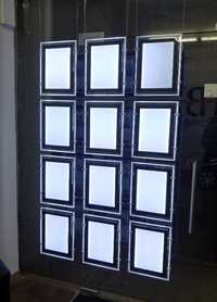 Paneis acrílico LED A4, A3, A2, A1 p/ imobiliárias