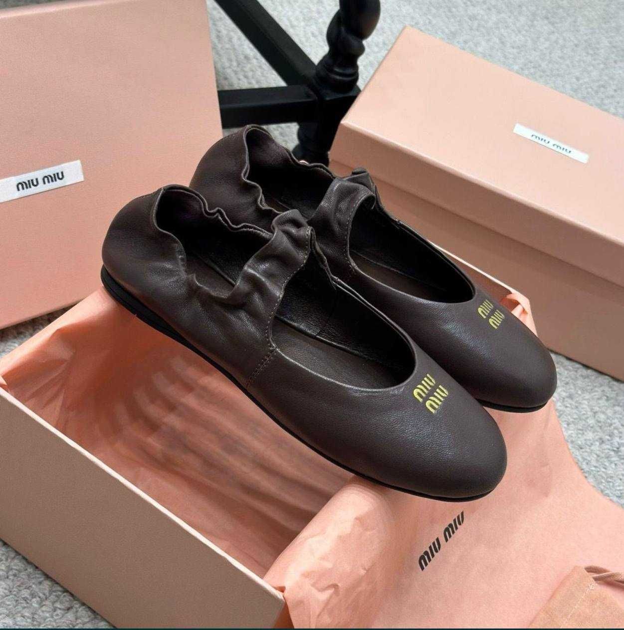 Wyprzedaż -50 %Luksusowe Balerinki Miu Miu!Skóra!Premium!OD RĘKI 36-41