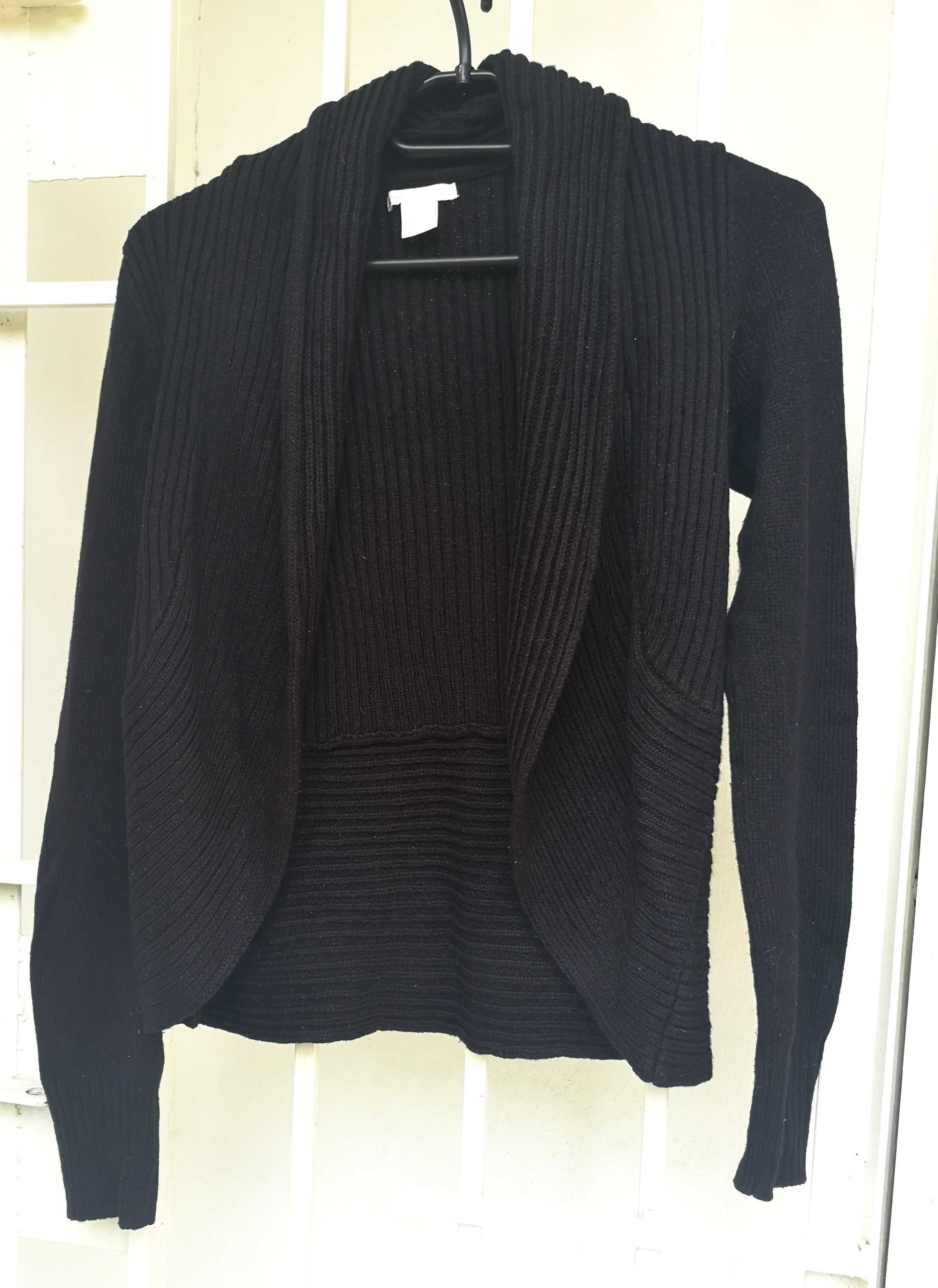 Czarny sweter kardigan H&M rozmiar XS