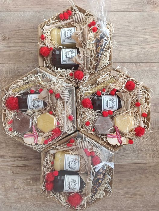 Box Świąteczny Miodowe Mydełka Miody Naturalne Prezent NA MIKOŁAJA