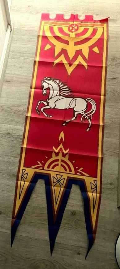 Grande Estandarte Bandeira Medieval  150 cm x 46 cm Poliester
