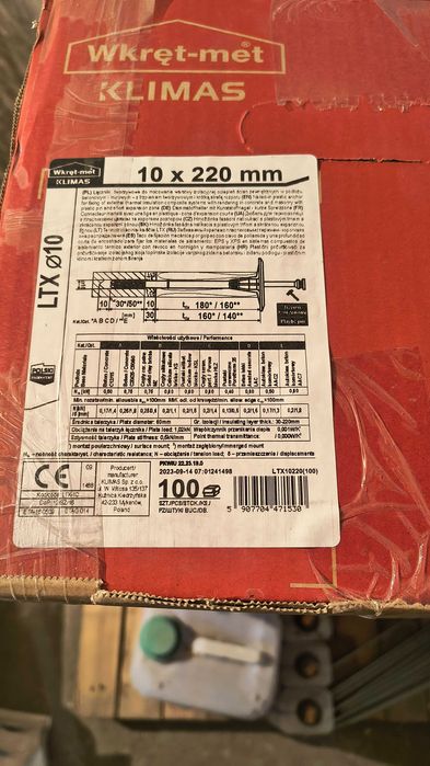 Kołki do styropianu FIX-PA 10x280,  ltx 10x220, styropapy lino 13x235