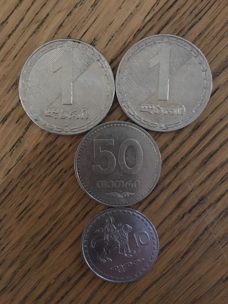 Монеты Грузия 1 лари, 50, 10 тетри