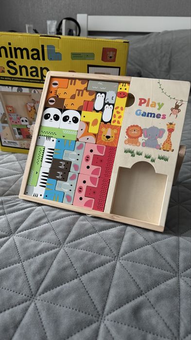 Дерев’яний набір “Play Games” 3в1 — Тетріс, пазл і логіка (3+)