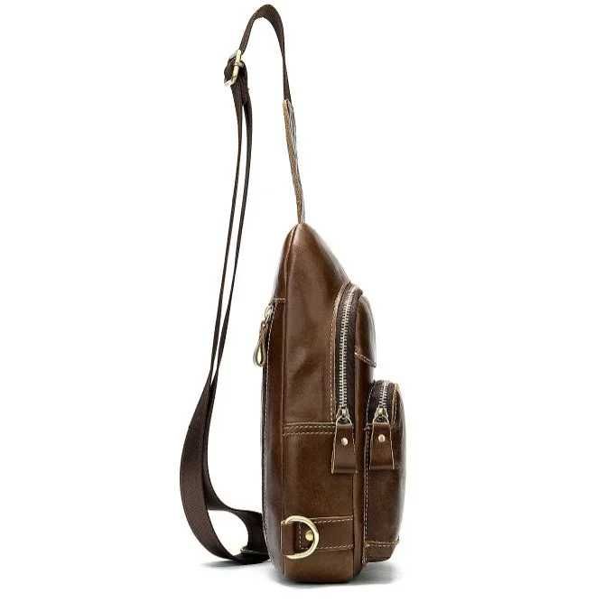 Мужская кожаная сумка чоловіча шкіряна бананка барсетка кожаная