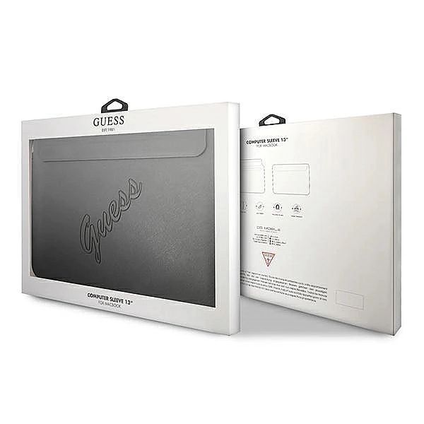 Pokrowiec Guess Saffiano Script na laptopa 13'' - czarny