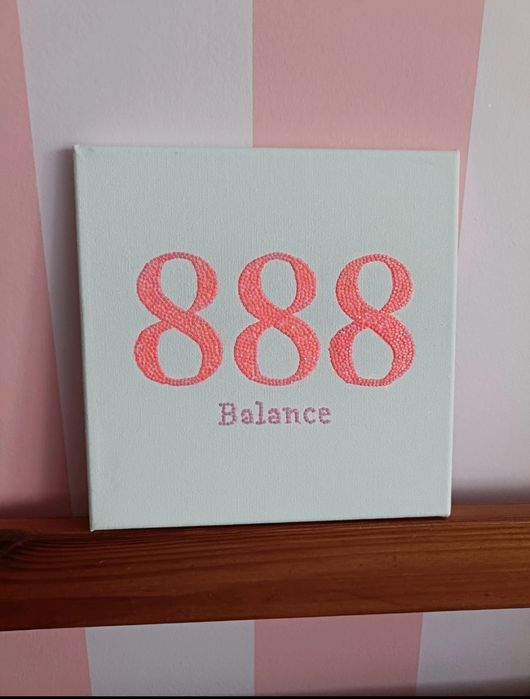 obraz handmade anielska liczba cyfra 8 20×20cm