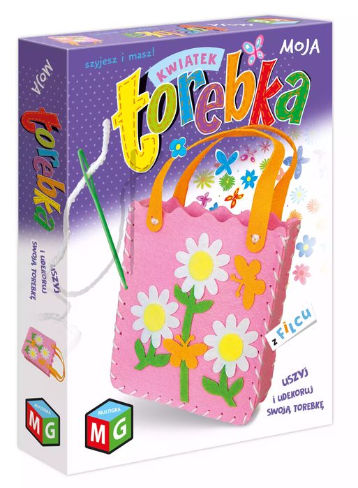 Moja torebka. Torebka filcowa kwiatek, 20 elementów. Multigra
