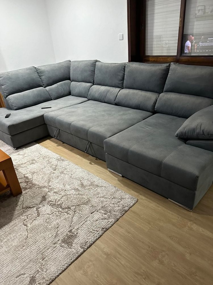 Sofa cama c/escostos reclinaveis