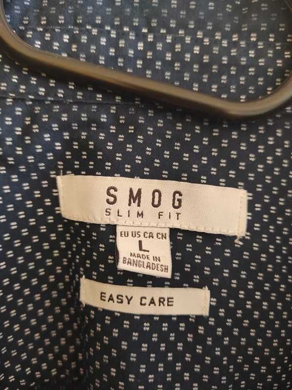 #Koszula męska #slimfit SMOG #easycare granatowa w paseczki