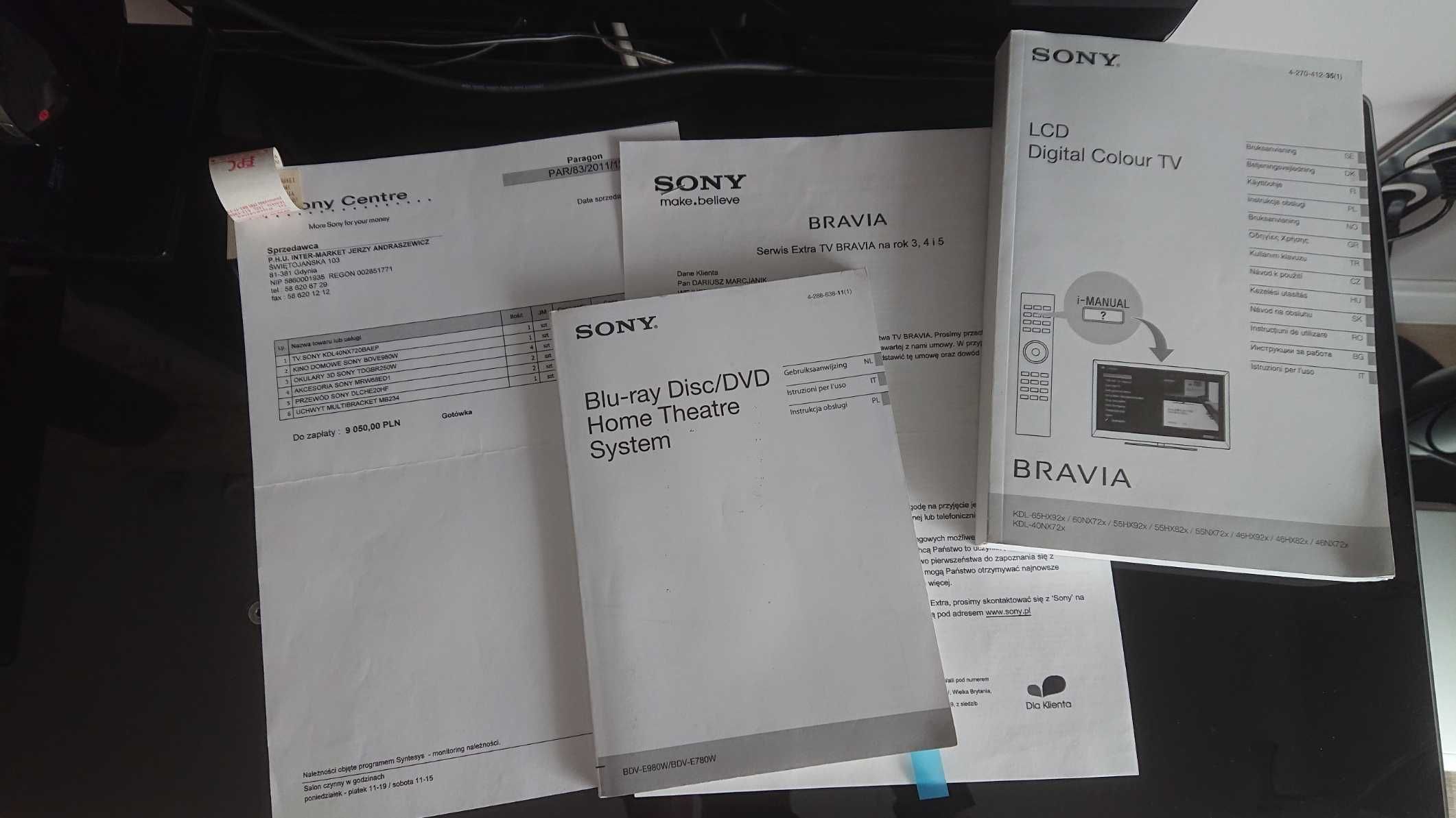 Kino domowe   Sony  BLURAY  3D   model   BDVE-980W  +Okulary i płyty