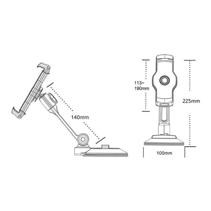 Uchwyt na tablet Ledetech LD-204A mocny aluminium czarny dla tir