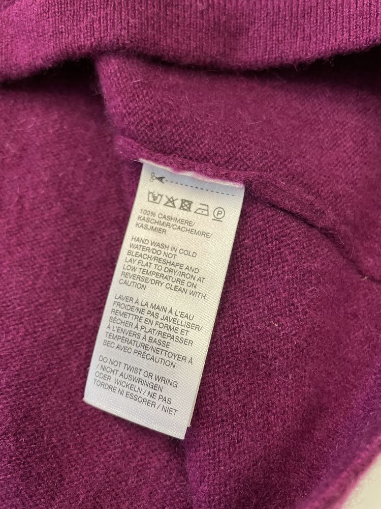 Kaszmirowy sweterek damski fiolet M 100%Kaszmir M/L