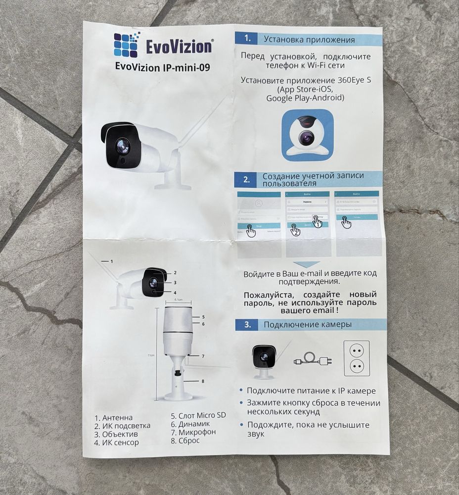 Бездротова IP камера з WI-FI EvoVizion IP-mini-09