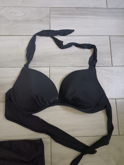 Zestaw kąpielowy Czarny strój kąpielowy Shein 4xl majtki wysoki stan