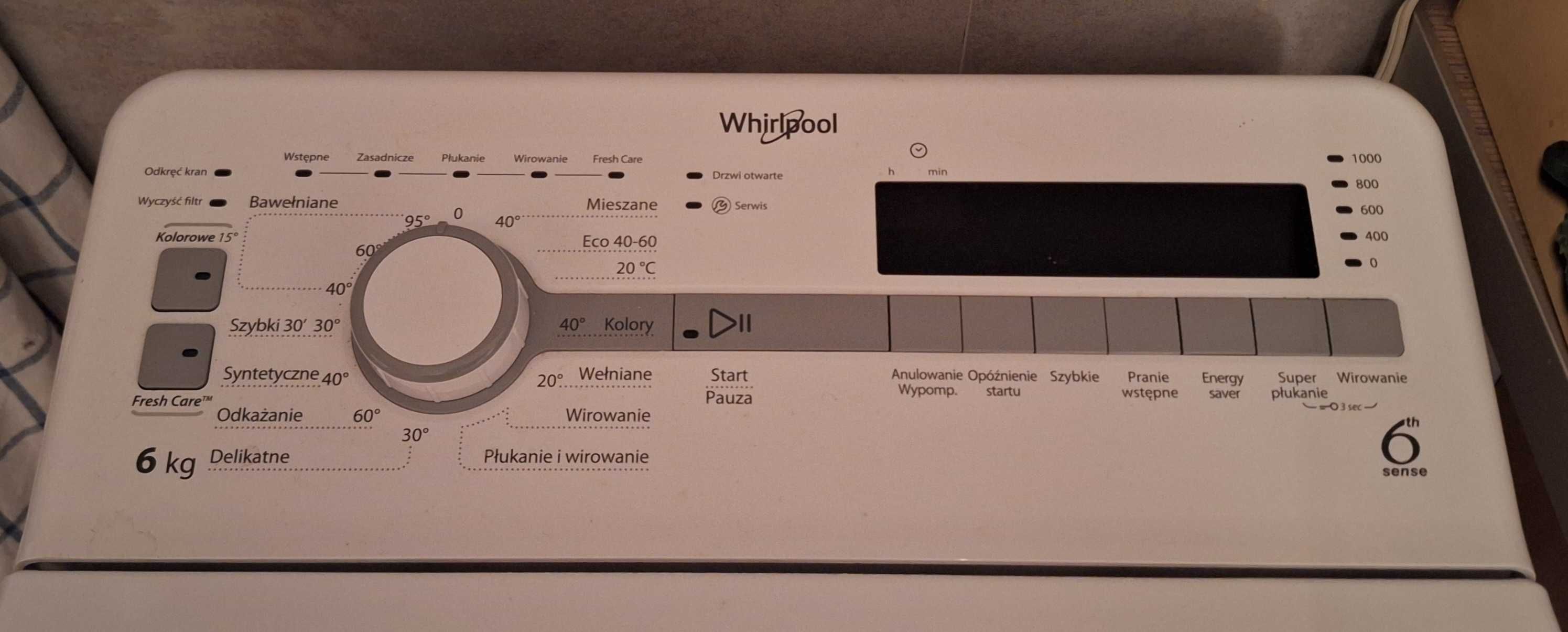 Pralka Whirlpool z technologią 6 zmysł