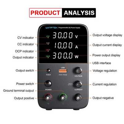 [NOVO] Fonte de Alimentação de Bancada 30V-10A, 300W com Saida USB