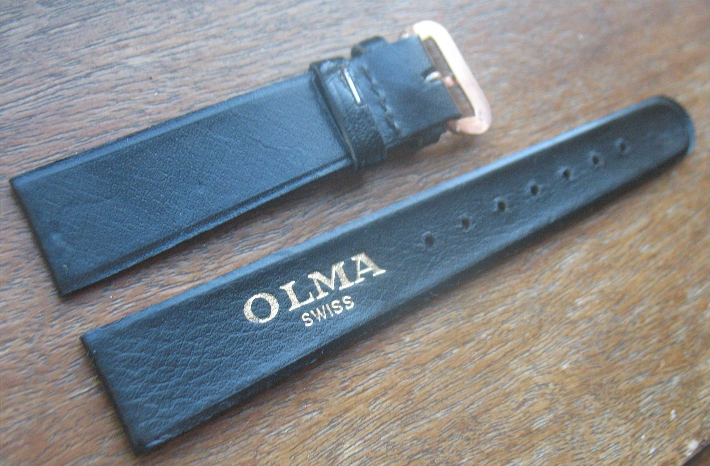 Bracelete Vintage para Relógios Antigos - Olma Swiss - Preta - 16mm