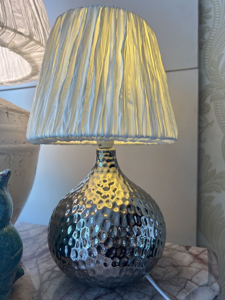 Ceramiczna słodka lampka kolor srebrny Home&you