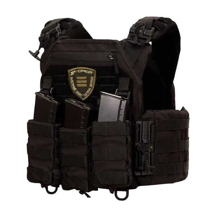 Плитоноска Warmor gen.3 Pro + 3 підсумки під магазини AK AR Чорна
