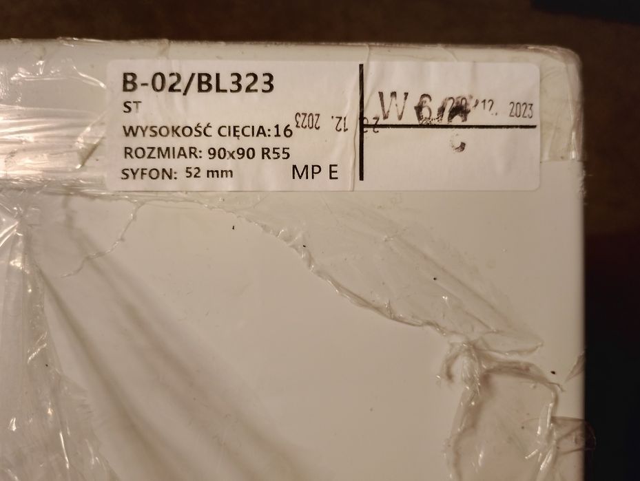 Brodzik łazienkowy 90x90x16 R55 niski NOWY