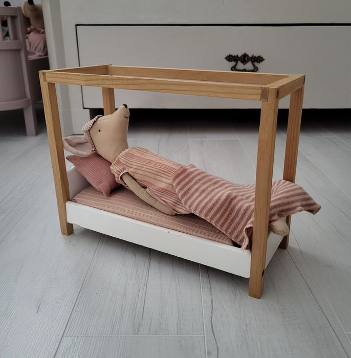 Drewniane duże łóżko łóżeczko dla lalek myszek Maileg XXL