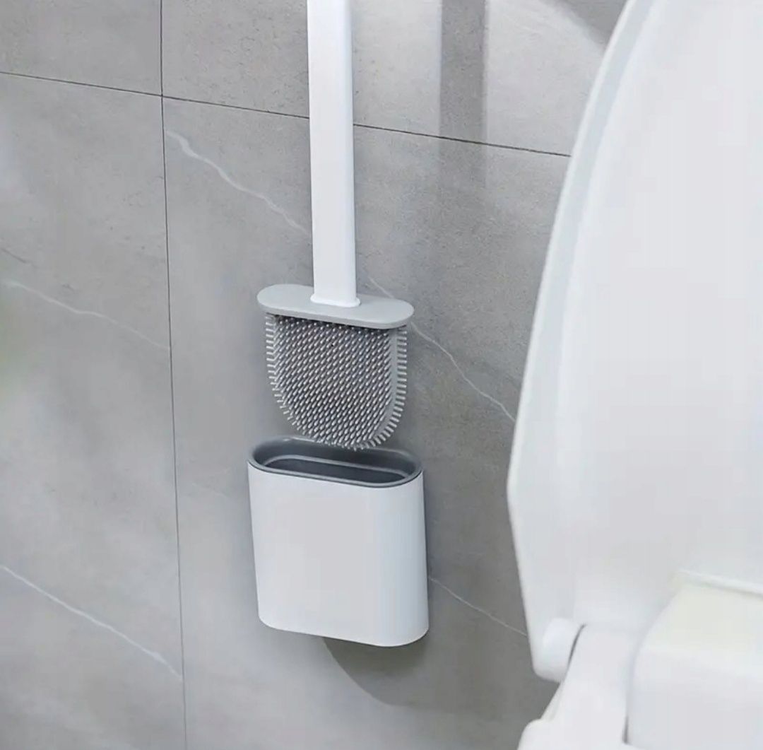 Szczotka do toalety WC 34cm 2w1 toaletowa silikonowa płaska solidna